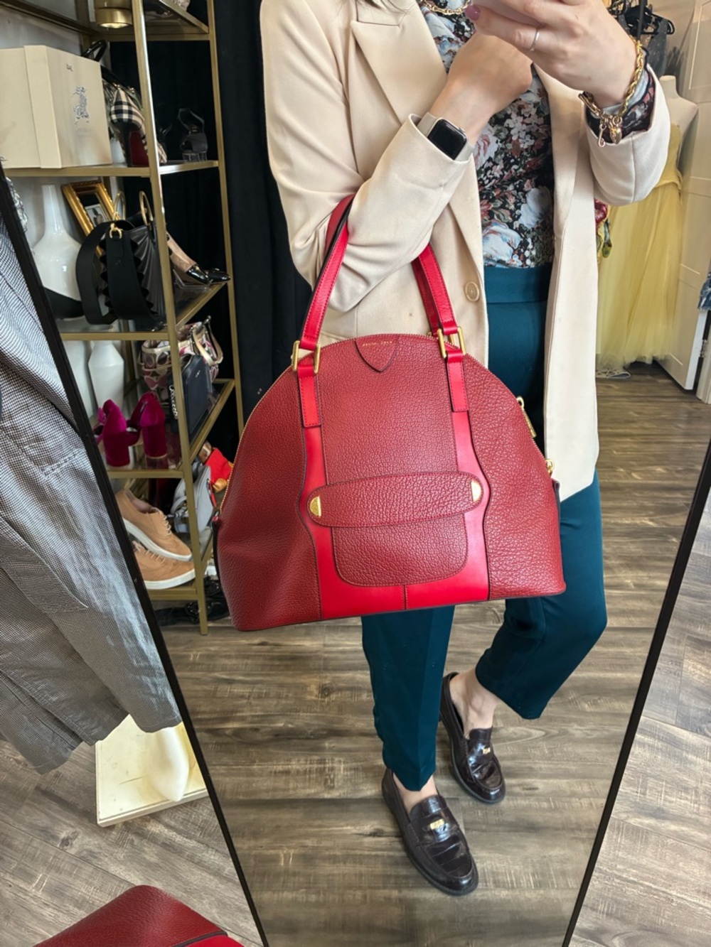 Marc Jacob’s Red Structured Dome Tote Bag - Picture 9 of 10